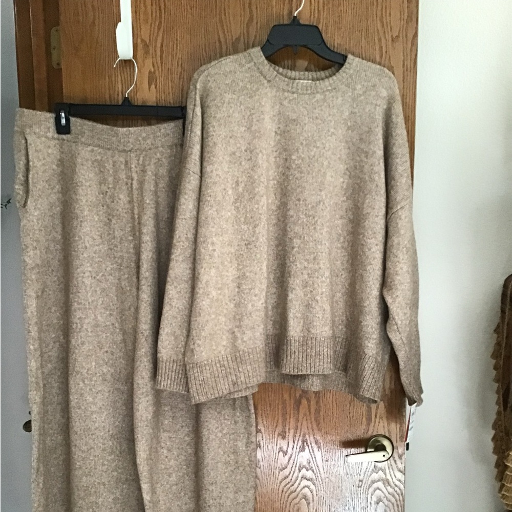 Cozy Beige/Taupe Sweater/Pant Set